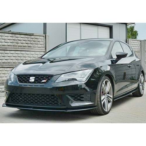 Seat Leon Mk3 2012+ - Tampon Lipi/Ön B Plus, Cupra/FR V1 Stil, Piano Black Ürün Yüzeyi, Vkm.