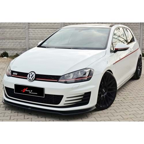 VW Golf Mk7 2012+ - Tampon Lipi/Ön, B Plus GTI V2 Stil, Piano Black Ürün Yüzeyi, Vakum