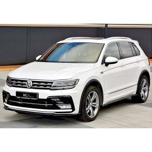 VW Tiguan R Mk2 2016+ - Tampon Lipi/Ön, A Plus R/R Line V1 Stil, Piano Black Parlak Ürün Yüzeyi, Vakum