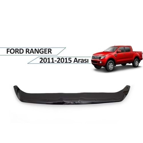 Ford Ranger 2011-2015 Kaput Rüzgarlığı Piano Black FVM Oem Klipsli, Piano Black