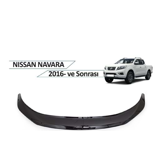 Nissan Navara 2014+ Kaput Rüzgarlığı Piano Black FVM Oem Klipsli, Piano Black