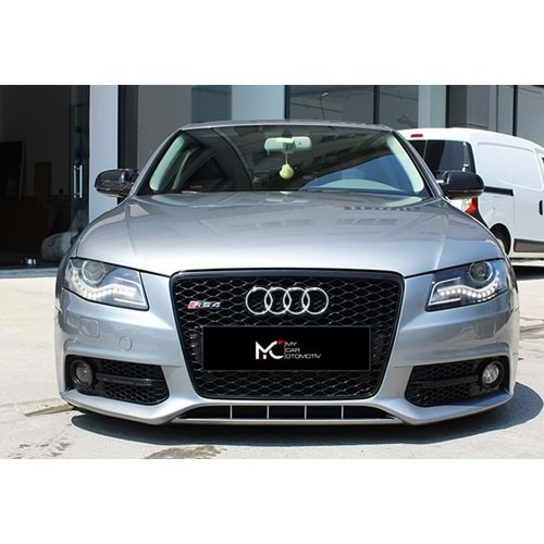 Audi A4 B8 2008+ - Ayna Kapağı Batman V1 Stil Yapıştırma , Piano Black ABS Set