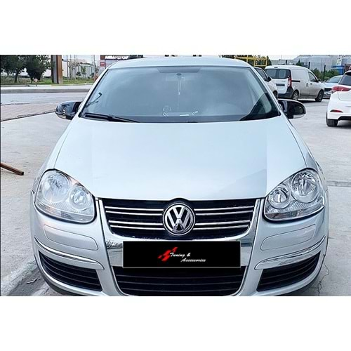 VW Jetta Mk5 2005+ - Ayna Kapağı Batman V1 Stil Yapıştırma , Piano Black ABS Set