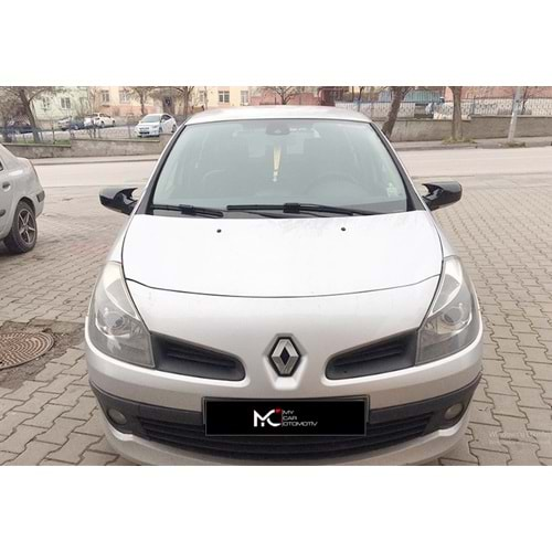 Renault Clio 3 2005+ - Ayna Kapağı Batman V1 Stil Yapıştırma , Piano Black ABS Set