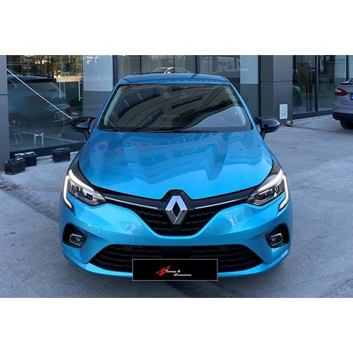 Renault Clio 5 2019+ - Ayna Kapağı Batman V1 Stil Yapıştırma, Piano Black Ürün Yüzeyi ABS Set