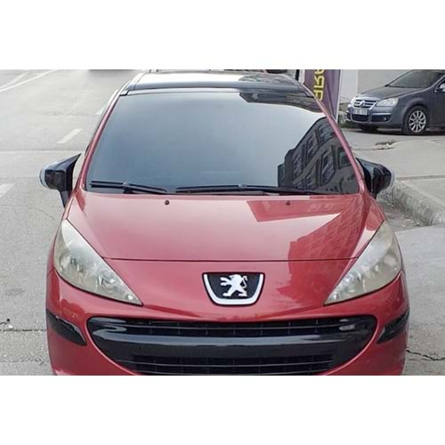 Peugeot 207 2006+ - Ayna Kapağı Batman V1 Stil Yapıştırma, Piano Black Ürün Yüzeyi ABS Set