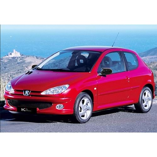 Peugeot 206 1998+ - Ayna Kapağı Batman V1 Stil Yapıştırma , Piano Black ABS Set