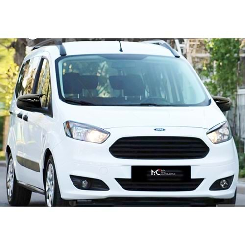 Ford Tran. Courier 2018+ - Ayna Kapağı Batman V1 Stil Yapıştırma , Piano Black ABS Set