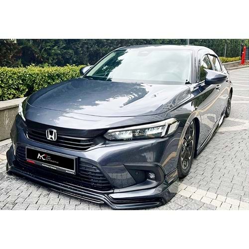 Honda Civic FE 2021+ - Ayna Kapağı Batman V1 Stil Yapıştırma , Piano Black ABS Set