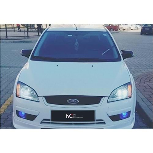 Ford Focus Mk2 2004+ - Ayna Kapağı Batman V1 Stil Yapıştırma, Piano Black Ürün Yüzeyi ABS Set