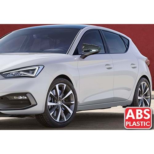 Seat Leon Mk4 2020+ - Ayna Kapağı Batman V1 Stil Yapıştırma, Piano Black Ürün Yüzeyi, ABS, Set