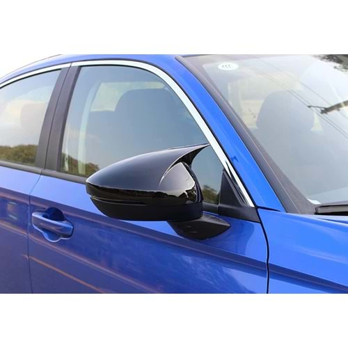 Honda Civic 12 2021+ - Ayna Kapağı A Pls+ Batman V2 Stil Yapıştırma, Piano Black Boyalı ABS Set