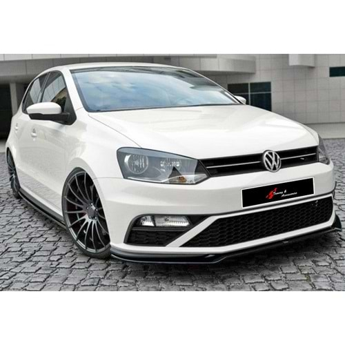 VW Polo Mk5 2009+ - Ön Lip GTI V2 Max Design, Piano Black Ürün Yüzeyi, Vkm.