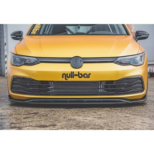 VW Golf Mk8 2019+ - Ön Lip Max V2 Stil Std. Tmpn., Mat Black Vkm.