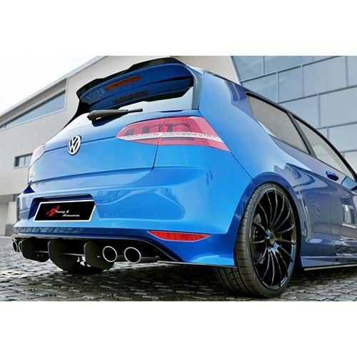 VW Golf Mk7 2012+ - Difüzör Splitter R Max Design CNC, Mat Siyah Vkm.