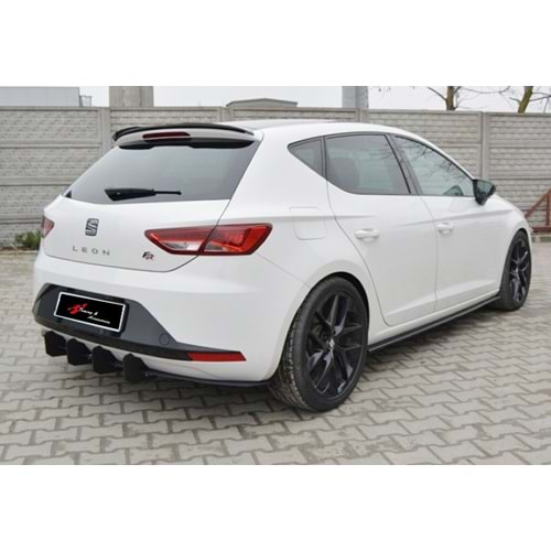 Seat Leon Mk3 4D 2012+ - Spoiler Cupra Cap Max Design Tavan Üzeri, Piano Black Vkm.