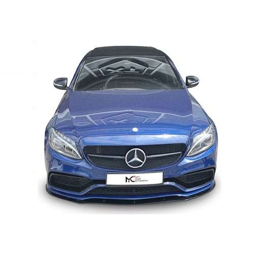 M. Benz W205 2015+ - Lip/Ön C63 AMG V1 Stil TW., Mat Siyah Ürün Yüzeyi Vkm.