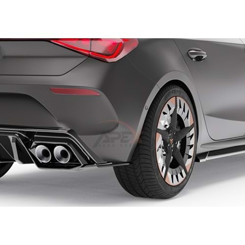 Seat Cupra Leon Mk1 2020+ - Flap/Arka Yan, A Pex Cupra V1 Stil, Piano Black Parlak Ürün Yüzeyi, Vakum, Set