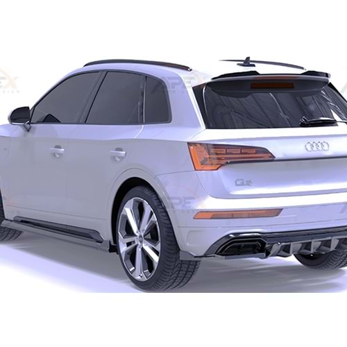 Audi Q5 S Mk2 FL 2021+ - Tampon Flap/Arka Yan, A Pex S/S Line V1 Stil, Piano Black Parlak Ürün Yüzeyi, Vakum, Set
