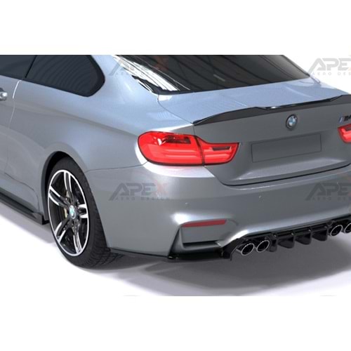 BMW F82 M4 2014+ - Tampon Flap/Arka, A Plus M4 V1 Stil, Piano Black Parlak Ürün Yüzeyi, Vakum
