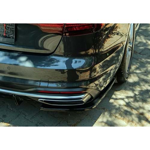 Audi A4 B9 FL 2019+ - Tampon Flap/Arka Yan, A Plus Std. Line V1 Stil, Piano Black Parlak Ürün Yüzeyi, Vakum, Set