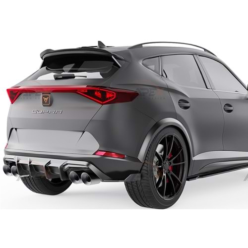 Seat Cupra Formentor Mk1 2020+ - Difüzör/Arka, A Pex Cupra V2 Stil, Piano Black Parlak Ürün Yüzeyi, Vakum