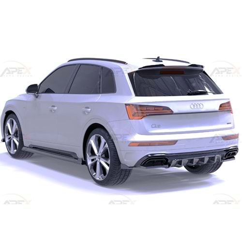 Audi Q5 Mk2 FL 2021+ - Difüzör/Arka, A Pex S/S Line V1 Stil, Piano Black Parlak Ürün Yüzeyi, Vakum