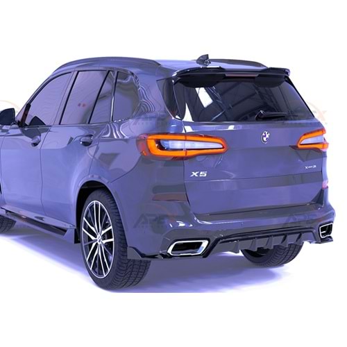 BMW G05 2019+ - Difüzör/Arka, A Pex X5M Sport V1 Stil, Piano Black Parlak Ürün Yüzeyi, Vakum