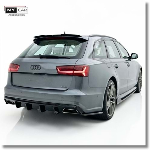 Audi A6 S C7 FL 2015+ - Difüzör/Arka, A Plus S6/S Line V1 Stil, Piano Black Parlak Ürün Yüzeyi, Vakum