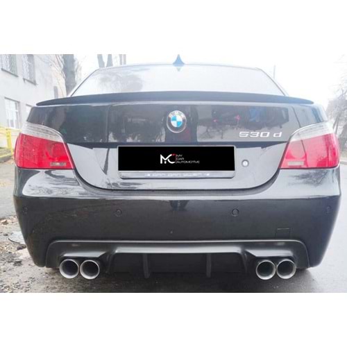 BMW E60 2003+ - Difüzör/Arka, B Plus M5 Vorstainer V1 Stil, Sağ Sol Çiftli Çıkış, Piano Black Ürün Yüzeyi, Vakum