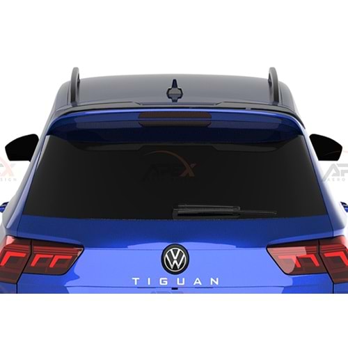 VW Tiguan Mk2 FL 2020+ - Spoiler, A Pex R/R Line V1 Cap Stil, Tavan Üzeri, Çift Taraflı Piano Black Parlak Ürün Yüzeyi, Vakum