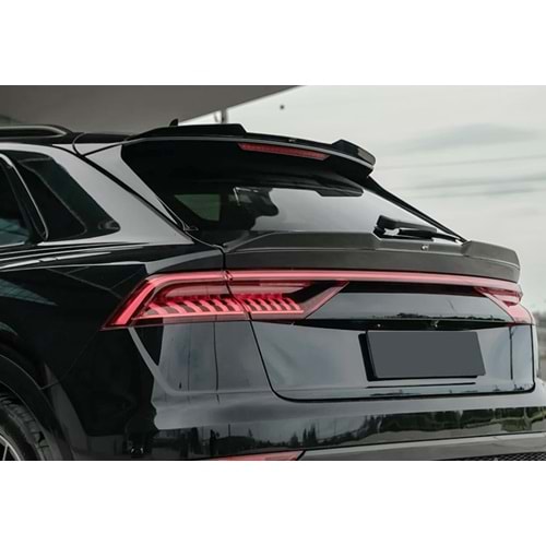 Audi Q8 S Mk1 2019+ - Spoiler, A Plus S/S Line V1 Stil, Tavan üzeri, Çift Taraflı Piano Black Parlak Ürün Yüzeyi, Vakum