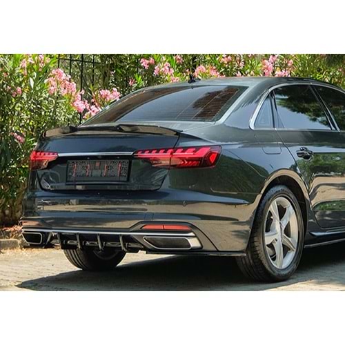 Audi A4 B9 FL 2019+ - Spoiler, A Plus Std. Line V1 Cap Stil, Bagaj üzeri, Çift Taraflı Piano Black Parlak Ürün Yüzey, Vakum