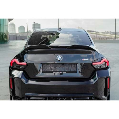 BMW G87 M2 2023+ - Spoiler, A Plus M2 Cap V1 Stil, Bagaj üzeri, Çift Taraflı Piano Black Parlak Ürün Yüzey, Vakum