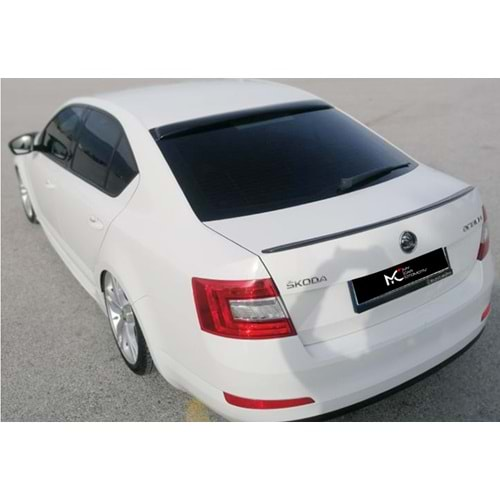 Skoda Octavia Mk3 2013+ - Spoiler Sport V1 Stil, Cam Üzeri, Piano Black Ürün Yüzeyi, Vkm.