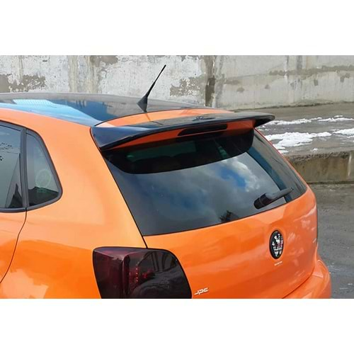 VW Polo Mk5 2009+ - Spoiler Sport V2 Stil Tavan Üzeri, Piano Black Boyalı Ürün Yüzeyi, ABS