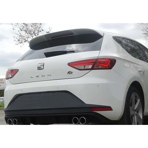 Seat Leon Mk3 4D 2012+ - Spoiler FR V1 Stil Tavan Üzeri, İşlemsiz Yüzey ABS