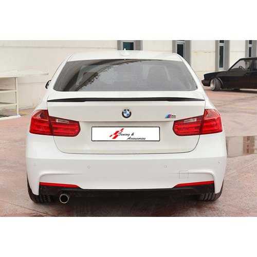 BMW F30 2012+ - Spoiler M Performance V2 Stil, Bagaj Üzeri, Piano Black Boyalı Ürün Yüzeyi, ABS