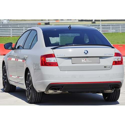 Skoda Octavia VRS Mk3 2013+ - Spoiler RS Stil V2 Bagaj Üzeri, Piano Black Boyalı Ürün Yüzeyi ABS