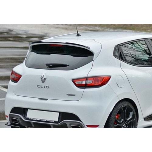 Renault Clio 4 2012+ - Spoiler, RS Cap V2 Stil, Tavan Üzeri, Piano Black Ürün Yüzeyi, ABS