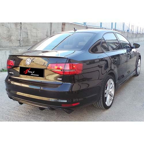 VW Jetta Mk6 2010+ - Spoiler Oem V2 Anatomic Stil Bagaj Üzeri, Piano Black Boyalı Ürün Yüzeyi ABS