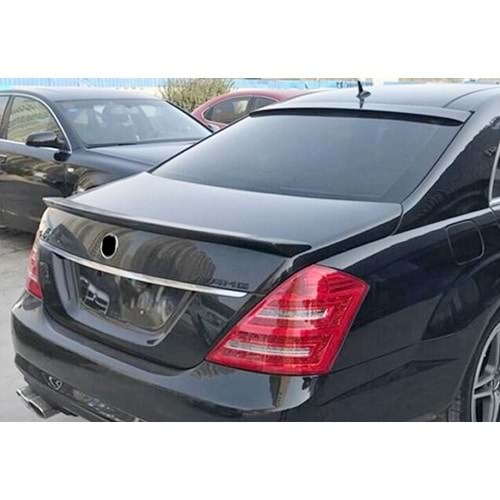 M. Benz W221 2005+ - Spoiler E300 V2 Stil, Bagaj Üzeri, Piano Black Boyalı Ürün Yüzeyi, ABS