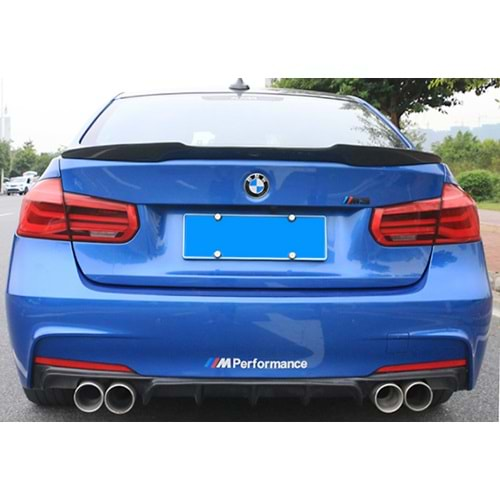 BMW F30 2012+ - Spoiler M4 V1 Stil Bagaj Üzeri, Piano Black Boyalı Yüzey ABS