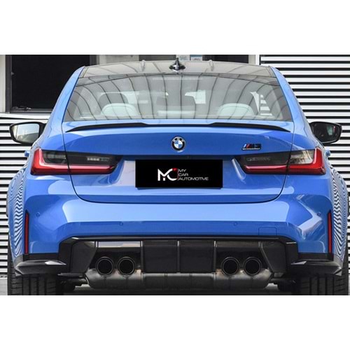 BMW G20 2019+ - Spoiler M3 V2 Stil Bagaj Üzeri, Piano Black Boyalı Ürün Yüzeyi ABS
