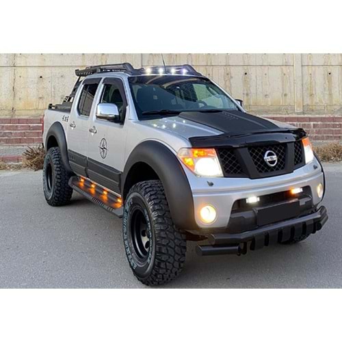Nissan Navara 3 2014+ - Tavan Çıtası/Üst Shark V1 Stil, Mat Siyah Ürün Yüzeyi, Alm., Set