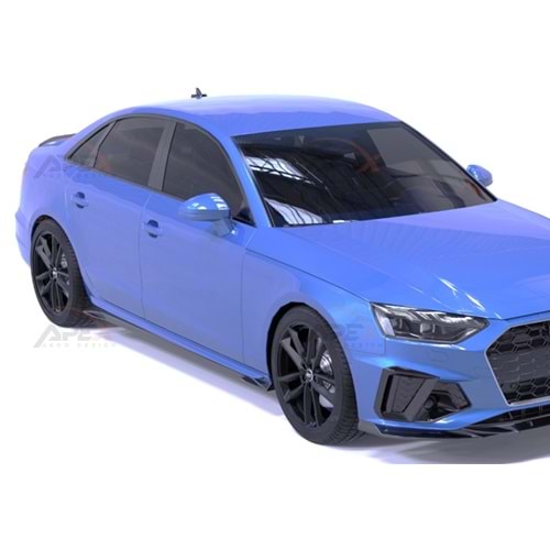 Audi A4 S B9 SD 2016+ - Marşpiyel/Alt Çıta, A Pex S/S Line V1 Stil, Piano Black Parlak Ürün Yüzeyi, Vakum, Set