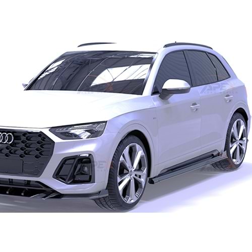 Audi Q5 S Mk2 FL 2021+ - Marşpiyel/Alt Çıta, A Pex S/S Line V1 Stil, Piano Black Parlak Ürün Yüzeyi, Vakum, Set