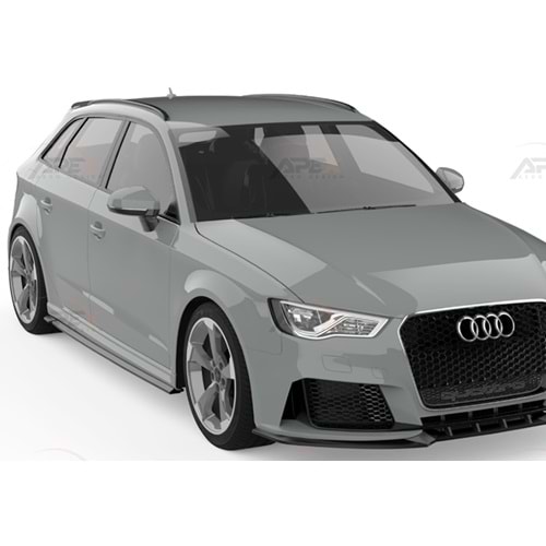 Audi A3 RS 8V SB 2015+ - Marşpiyel/Alt Çıta, A Pex RS3 V1 Stil, Piano Black Parlak Ürün Yüzeyi, Vakum, Set