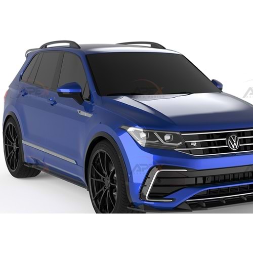 VW Tiguan Mk2 FL 2020+ - Marşpiyel Çıta/Alt, A Pex R/R Line V1 Stil, Piano Black Parlak Ürün Yüzeyi, Vakum, Set