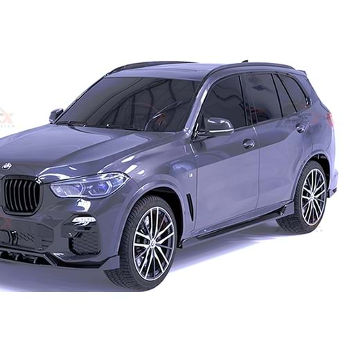 BMW G05 2019+ - Marşpiyel Çıta/Alt, A Pex X5M Sport V1 Style, Piano Black Parlak Ürün Yüzeyi, Vakum, Set